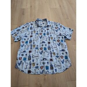 Tommy Bahama Well Stocked Shirt Short Sleeve Button Down Men's Size‎ XL Sky Blue